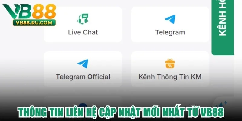 Thông tin liên hệ cập nhật mới nhất từ VB88