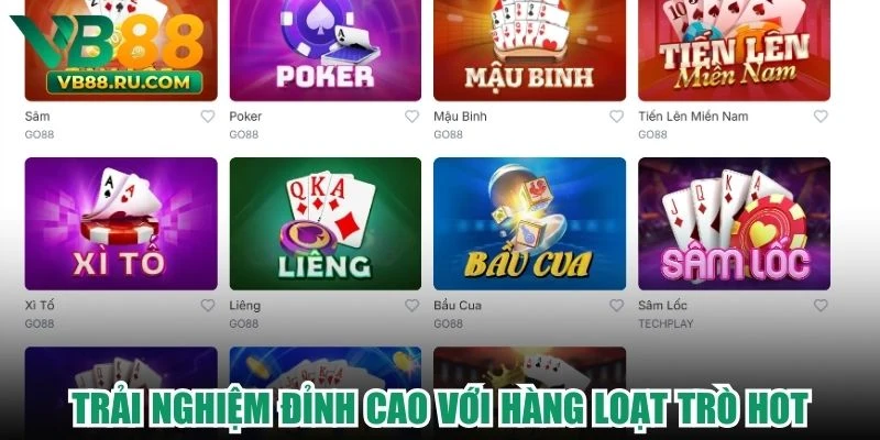Trải nghiệm đỉnh cao với hàng loạt trò hot
